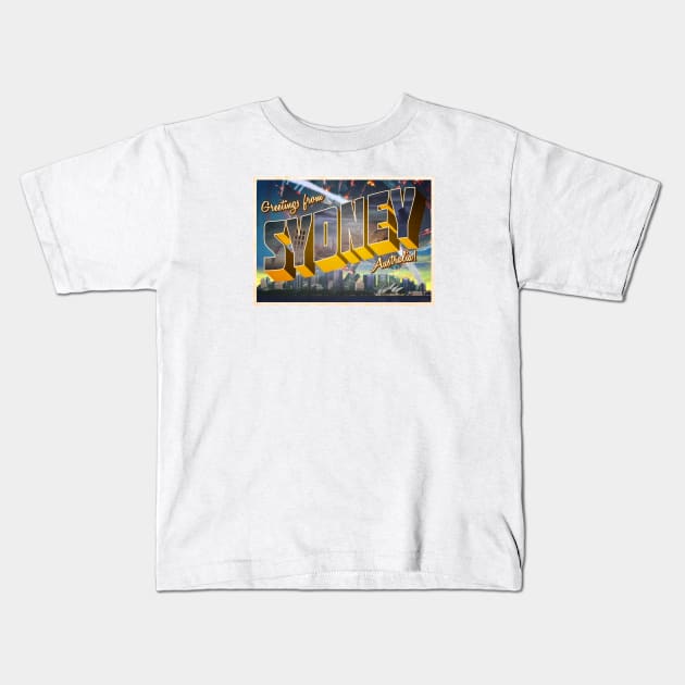 Asplenia Studios "Greetings from Sydney!" Kids T-Shirt by AspleniaStudios